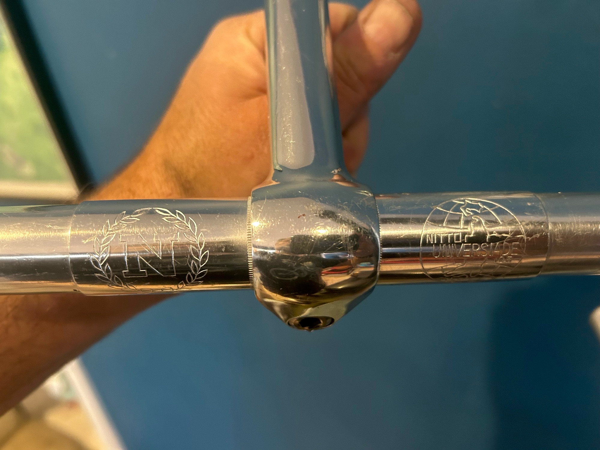 Stem and bars cleaned and polished