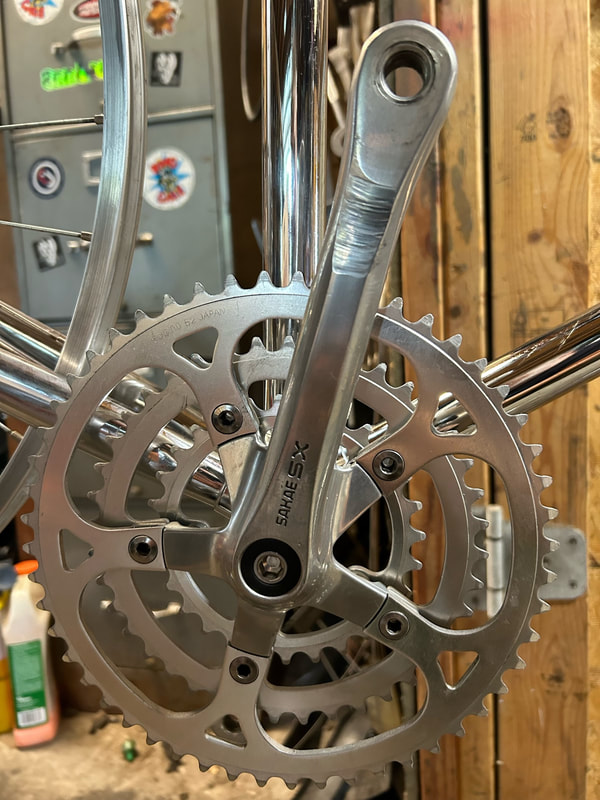 bicycle crank showing wear