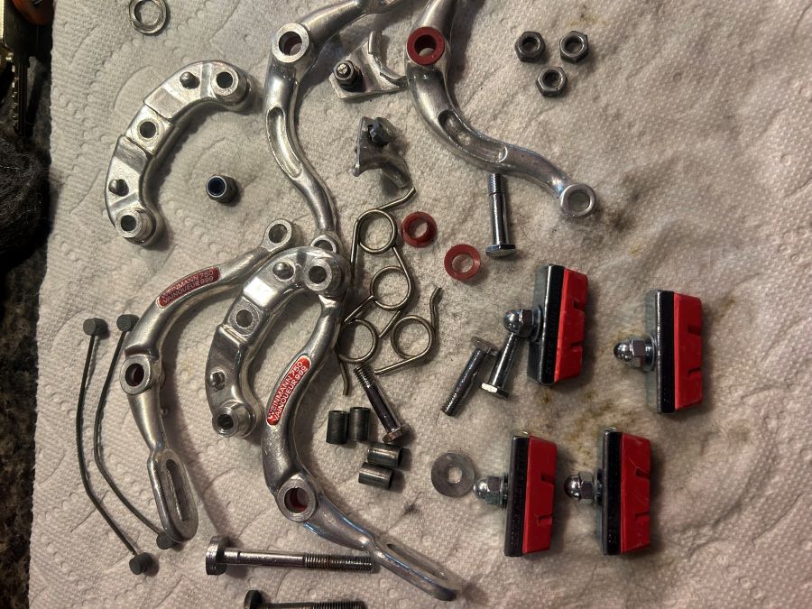 disassembled Weinmann brakes